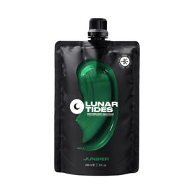 Lunar Tides front packaging showing Juniper green tube and brand, clear product identity