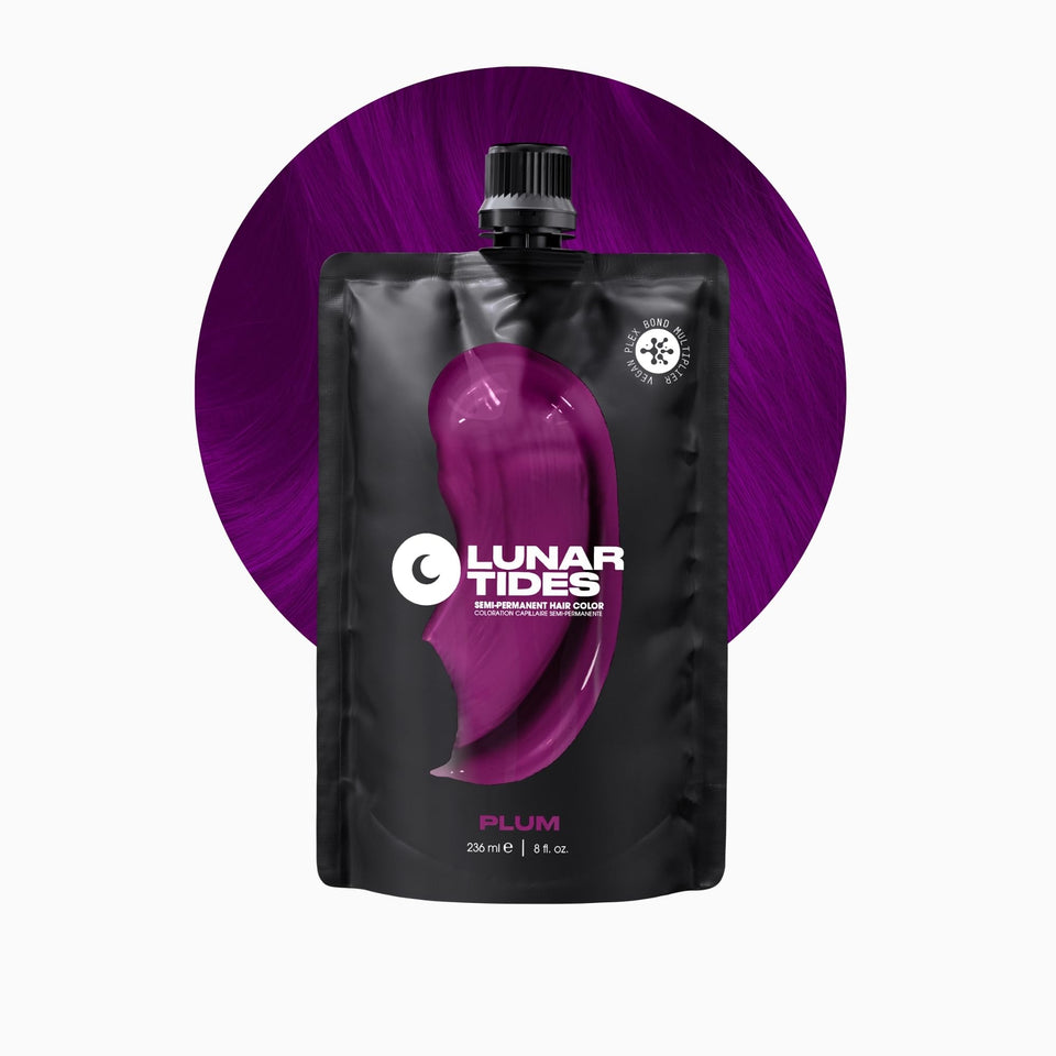 Lunar Tides Plum front packaging showing bottle and label benefits