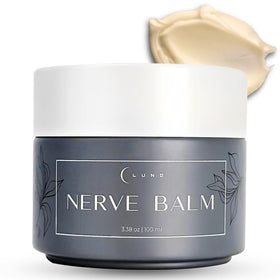 Lune jar front view showing label and soothing nerve relief cream