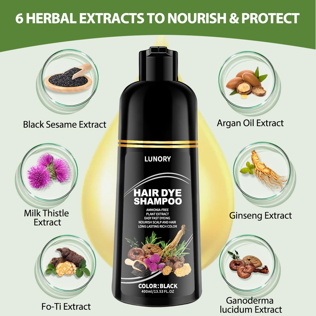 Lunory application on dry hair demonstrating easy at-home use and control