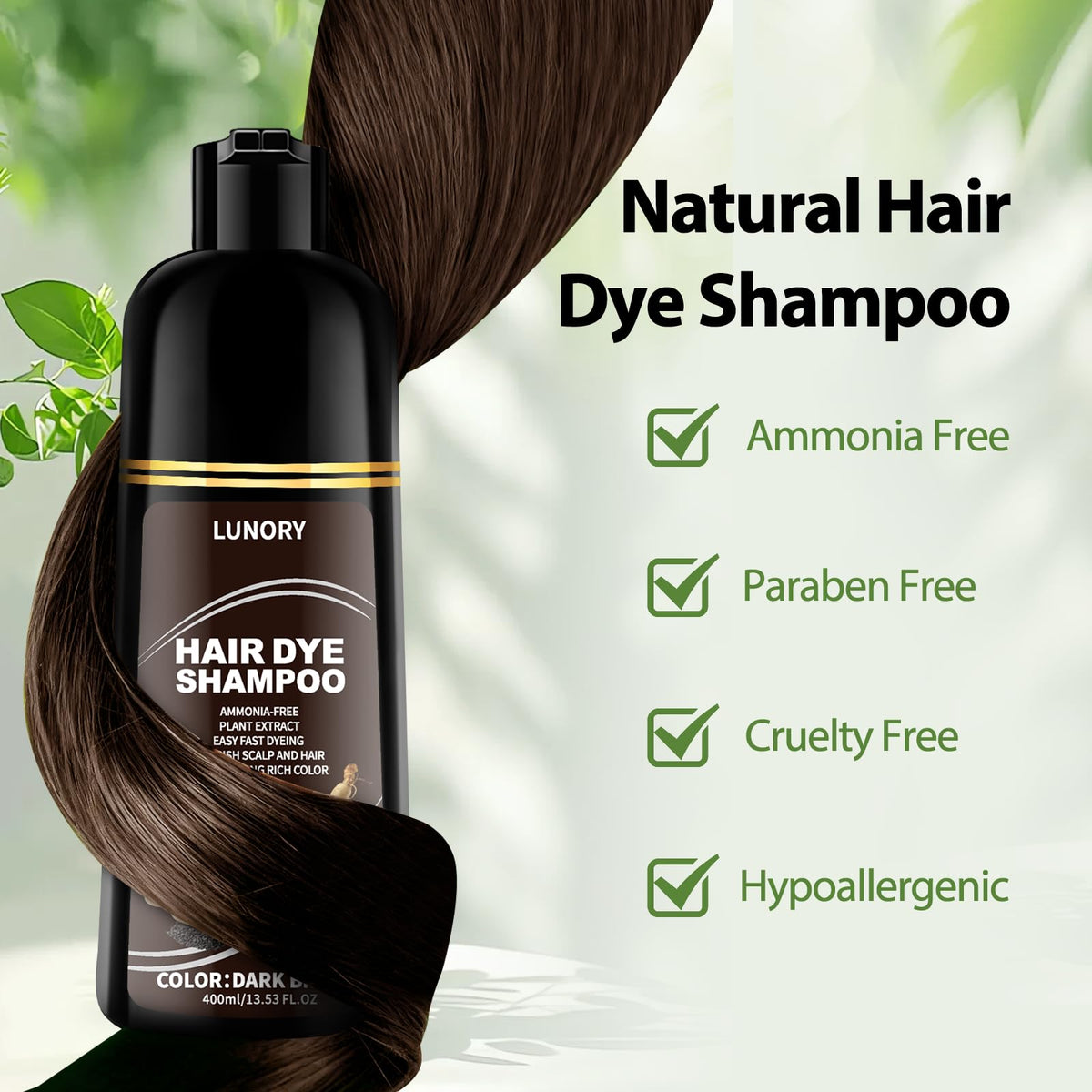 Lunory application on dry hair for even, easy gray coverage