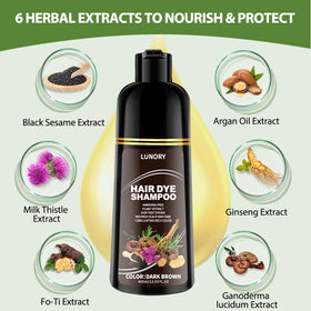 Lunory close-up label highlighting argan oil and ginseng nourishment