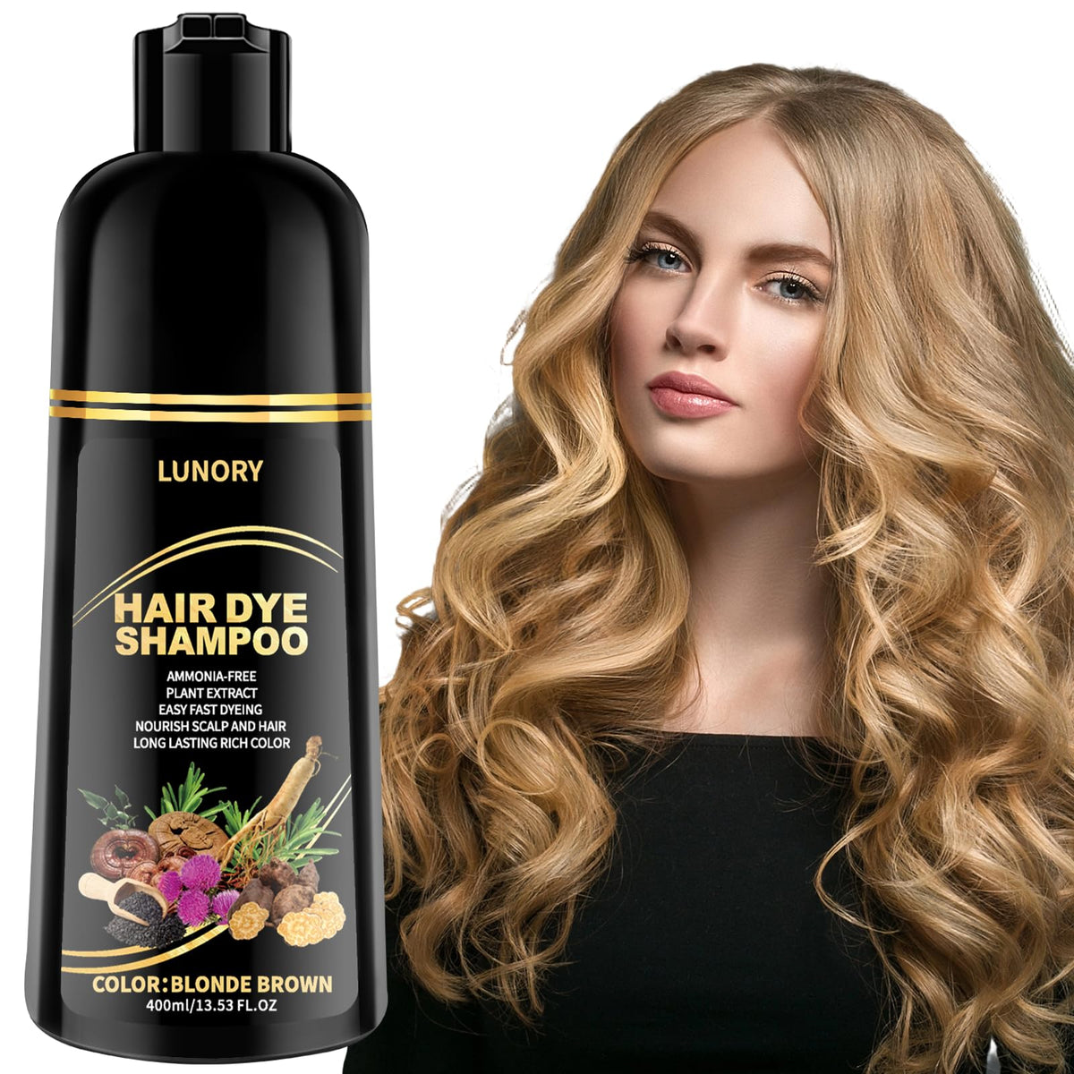 Lunory front packaging showing product and benefit of gray coverage
