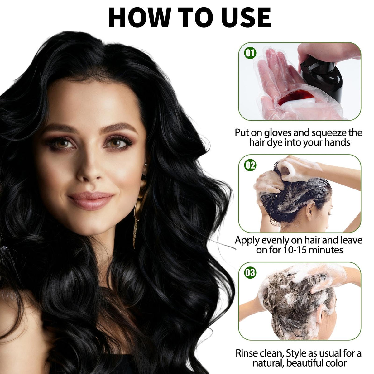 Lunory label close-up confirming ammonia and paraben free formula