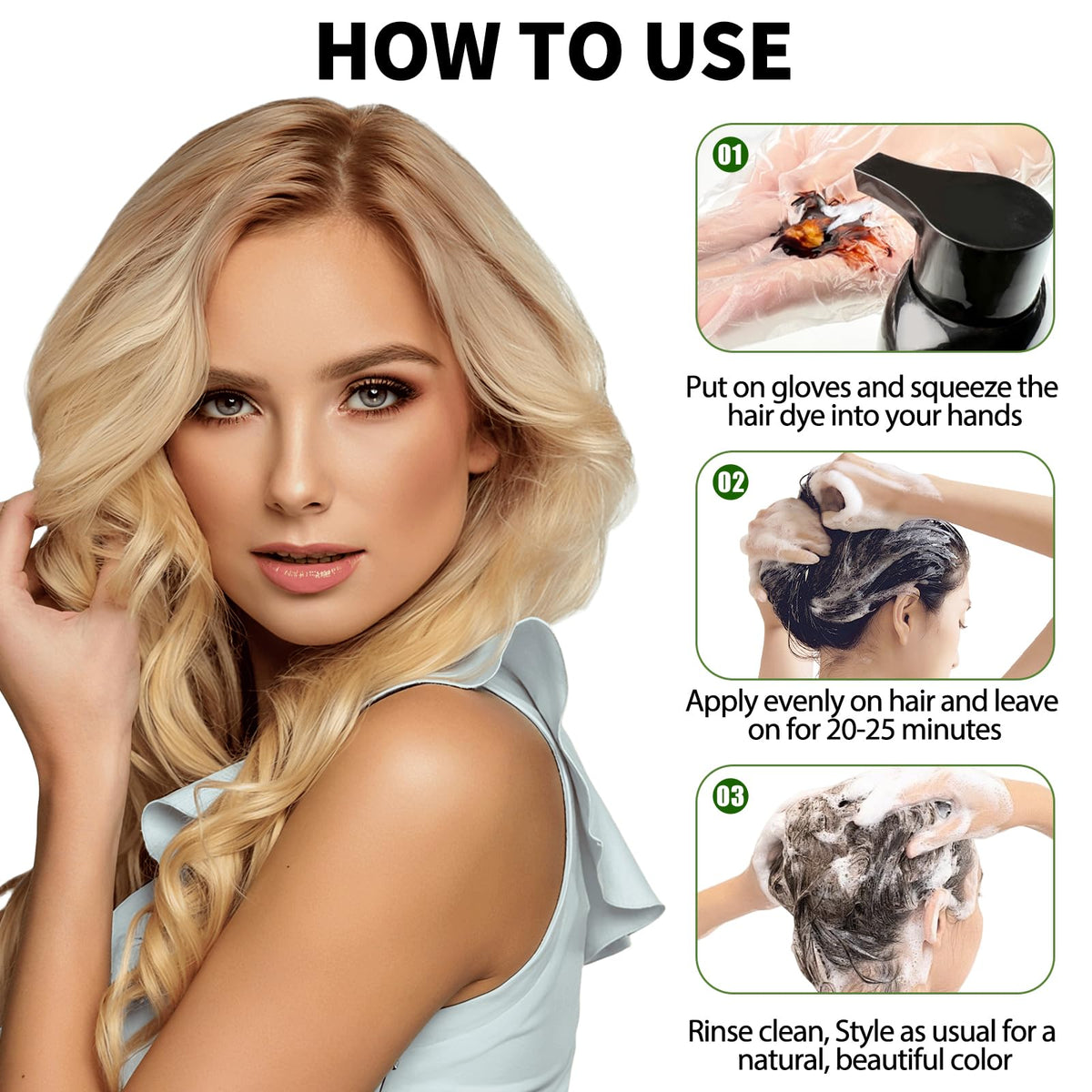 Lunory producing gentle lather to indicate cleansing and color deposit