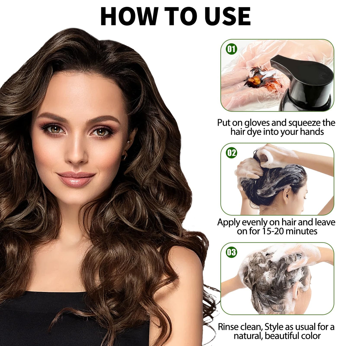 Lunory rinsed hair showcasing smooth shiny results after use