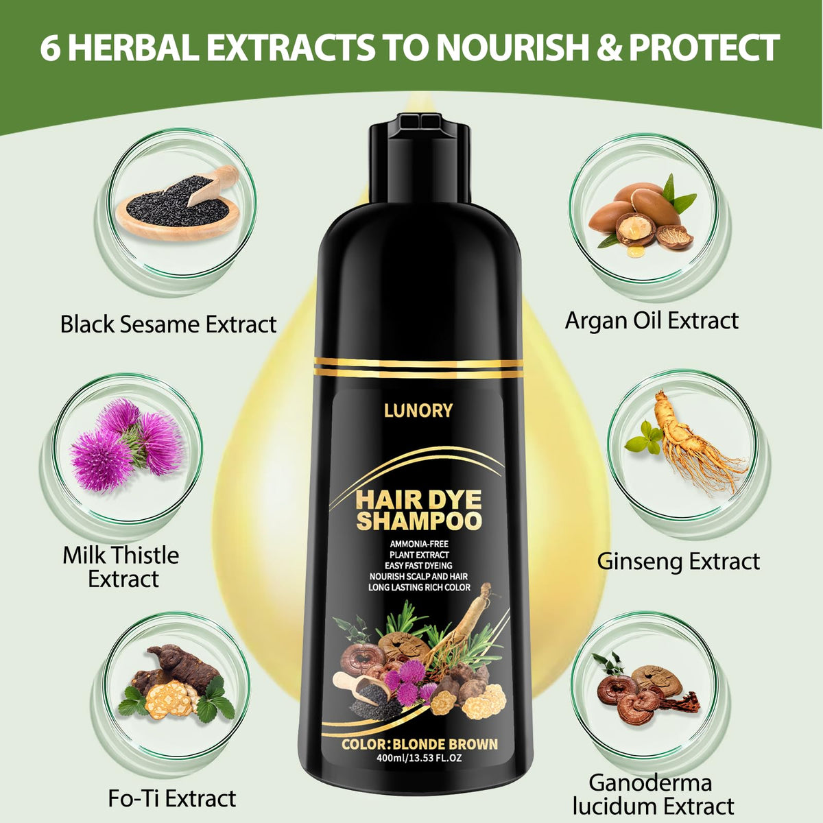 Lunory shampoo texture foam demonstrating easy even application