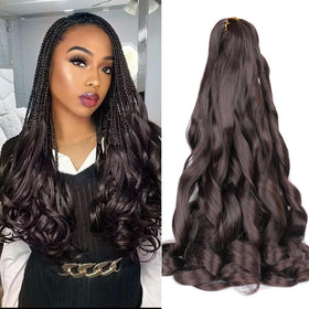 Luoyudu product front packaging showing French curly braiding hair and color #4 brown