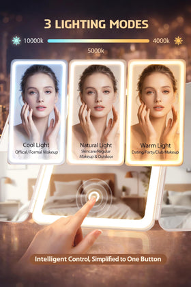 Lupow magnification panels detail highlighting 1x 2x 3x 10x clarity for precise beauty tasks