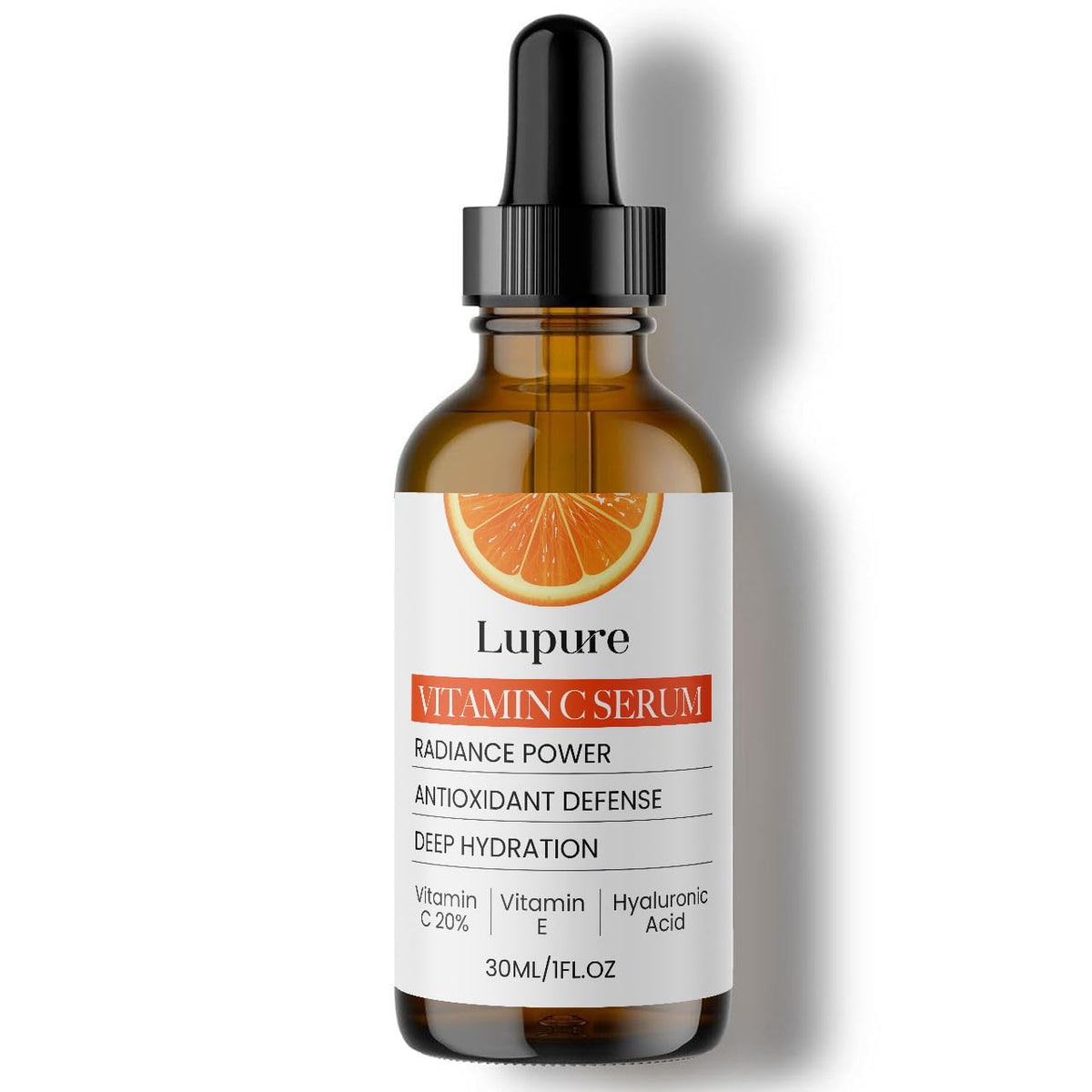 Lupure bottle front packaging showing 1 fl oz size and clear labeling benefits
