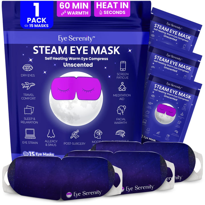 Lure Essentials front packaging showing unscented heated eye mask benefits