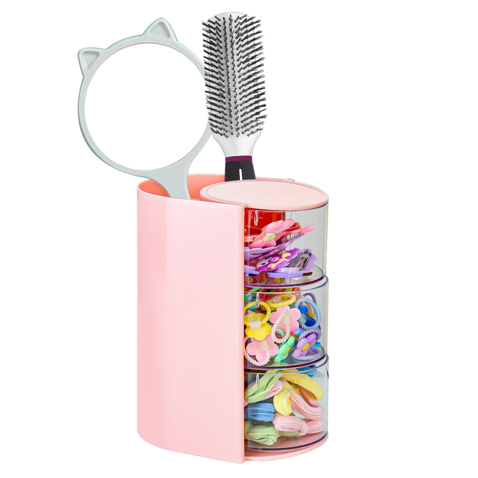 Luscinia front view of pink organizer showing neat storage benefit
