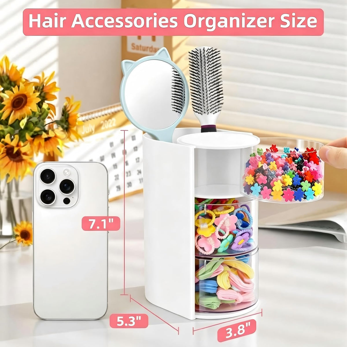 Luscinia top tier holding brushes and combs for organized grooming