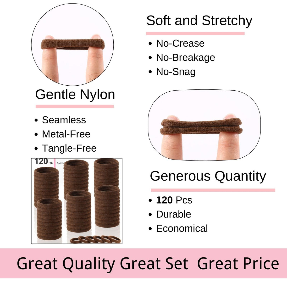 LuSeren used as a ponytail on thick hair providing secure hold all day