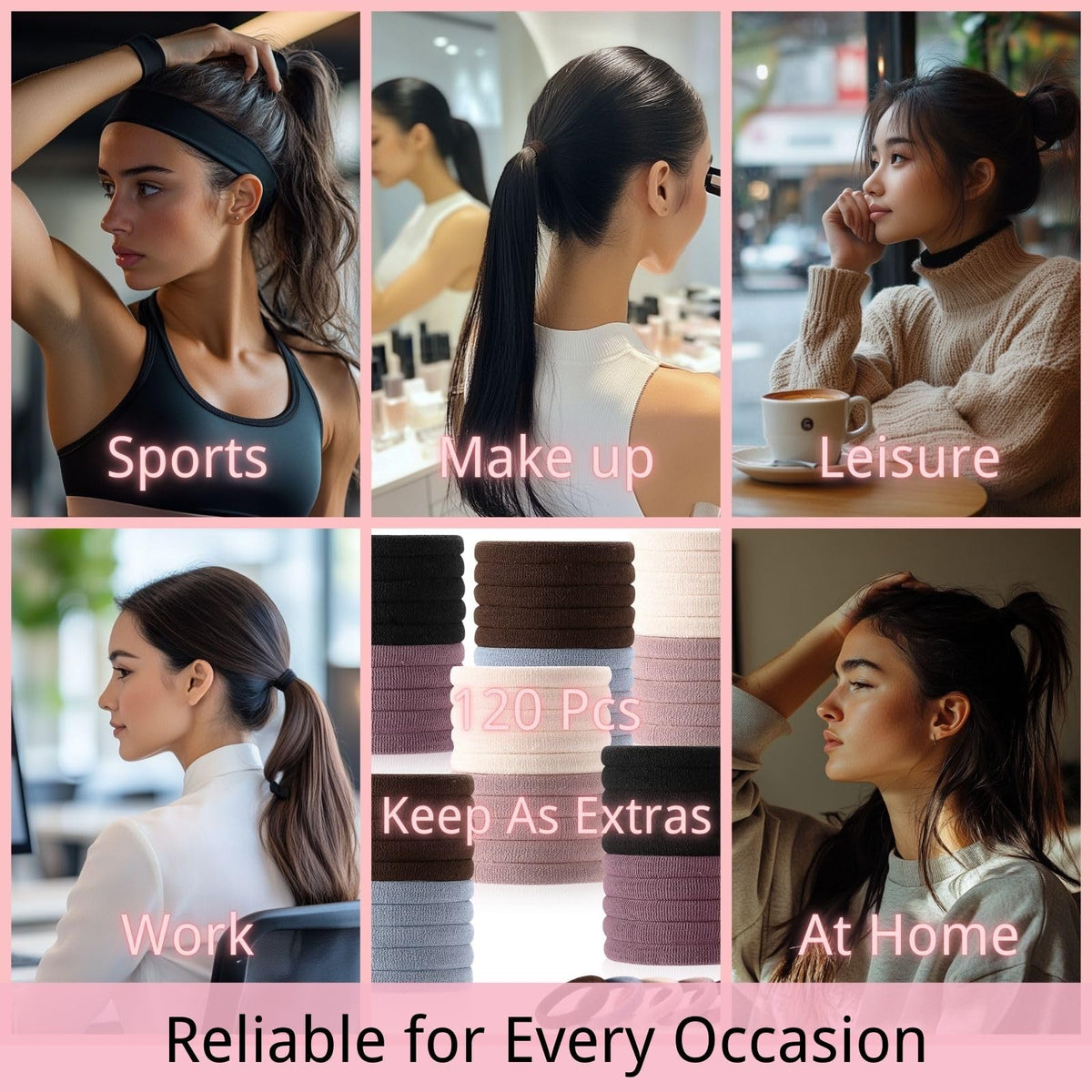 LuSeren hair ties inside a purse, ideal for travel and on-the-go use