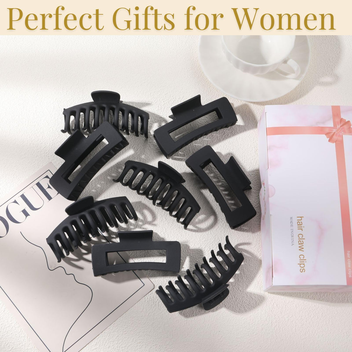 LuSeren clip securing a twisted bun showing stable styling all day benefit