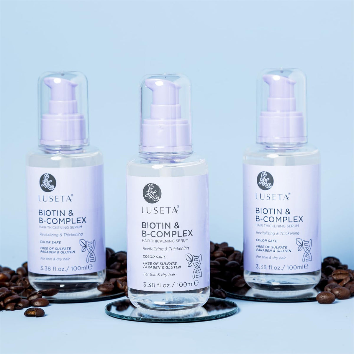 Luseta on bathroom shelf lifestyle shot for daily routine benefit