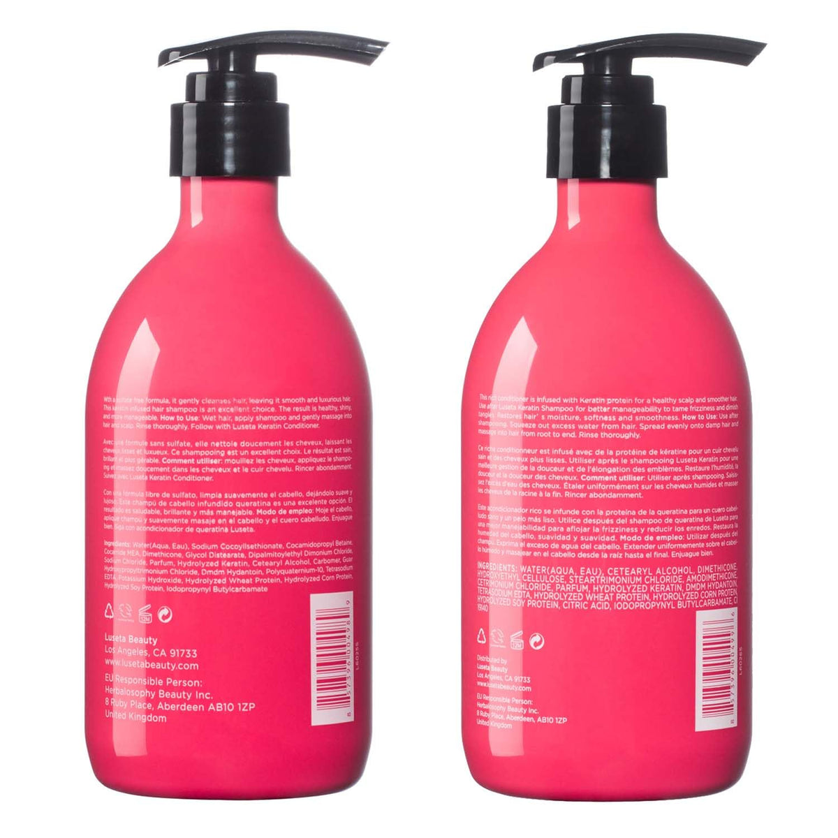 Luseta before and after hair showing smoother shinier managed hair