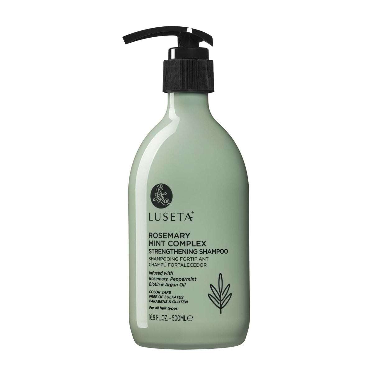 LUSETA front packaging bottle showing 16.9oz size and clean design benefits clarity