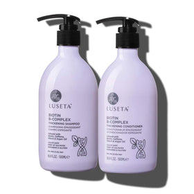 LUSETA front packaging showing shampoo and conditioner for fuller hair benefits
