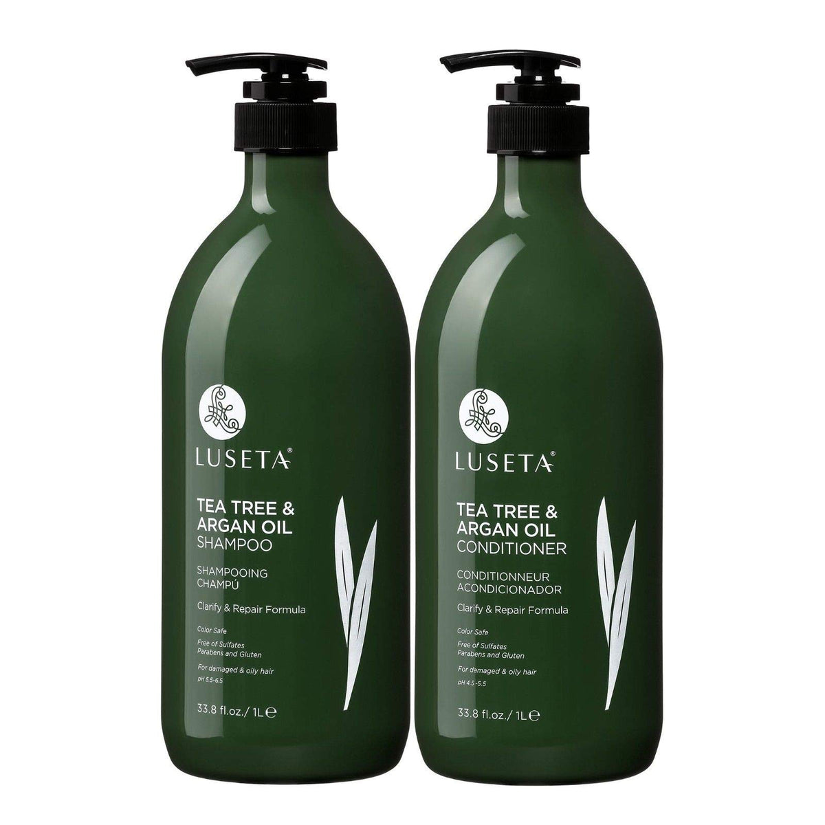 Luseta front packaging showing shampoo and conditioner, promotes long-lasting value
