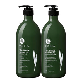 Luseta front packaging showing shampoo and conditioner, promotes long-lasting value