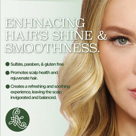 Luseta shampoo lather on wet hair demonstrating gentle cleanse