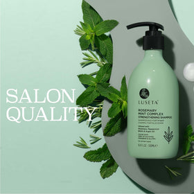 LUSETA label close-up highlighting rosemary and argan oil ingredients for nourishment