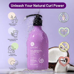 LUSETA ingredient label with hydrolyzed keratin and coconut oil benefits