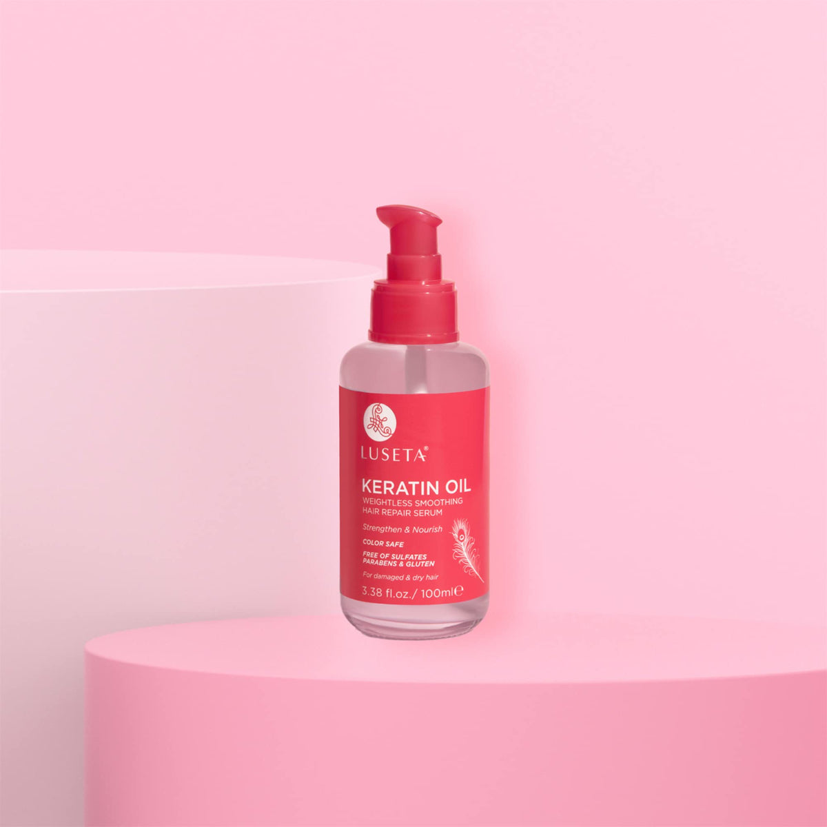 Luseta on model with glossy straight hair illustrating smoothing benefit