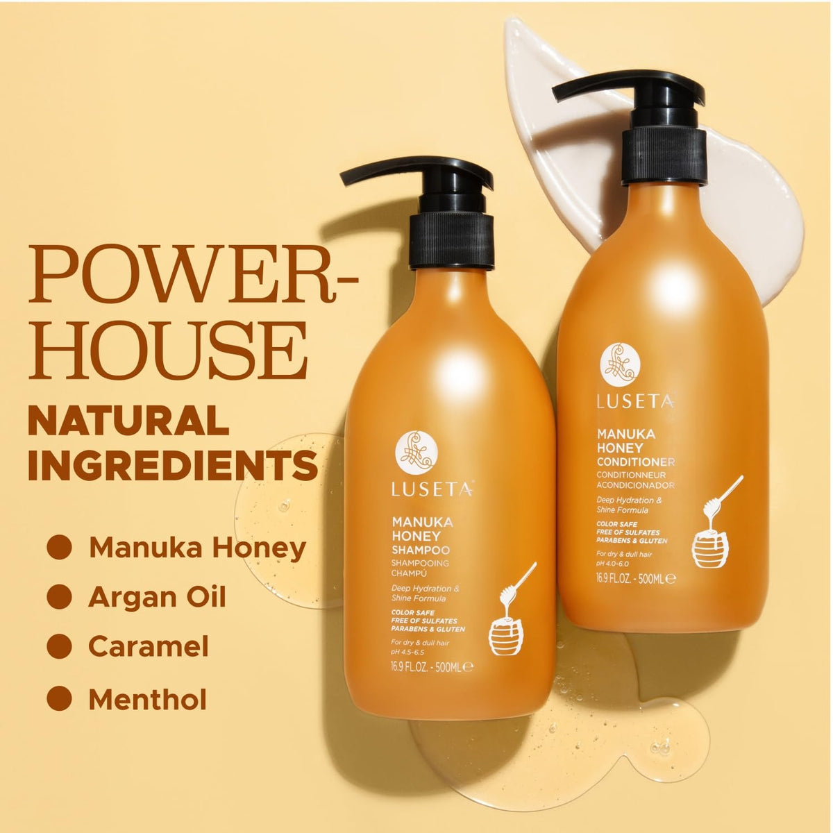 Luseta glossy conditioner texture on fingers showing smoothing formula