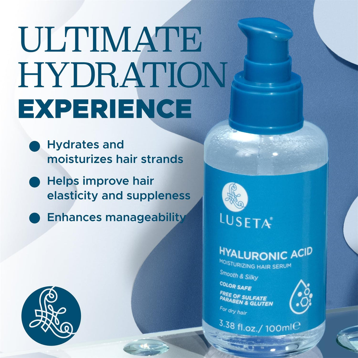 Luseta pipette dispensing serum highlighting controlled application and non-greasy feel