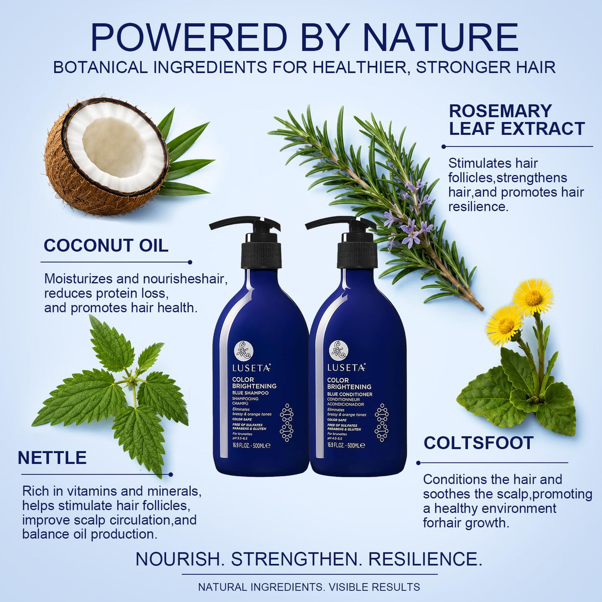 Luseta shampoo lather texture demonstrating gentle cleansing and toning