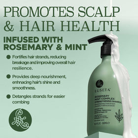 LUSETA shampoo texture pouring from bottle showing creamy consistency for easy application