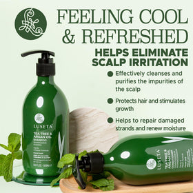 Luseta shampoo lather close-up showing gentle cleansing action