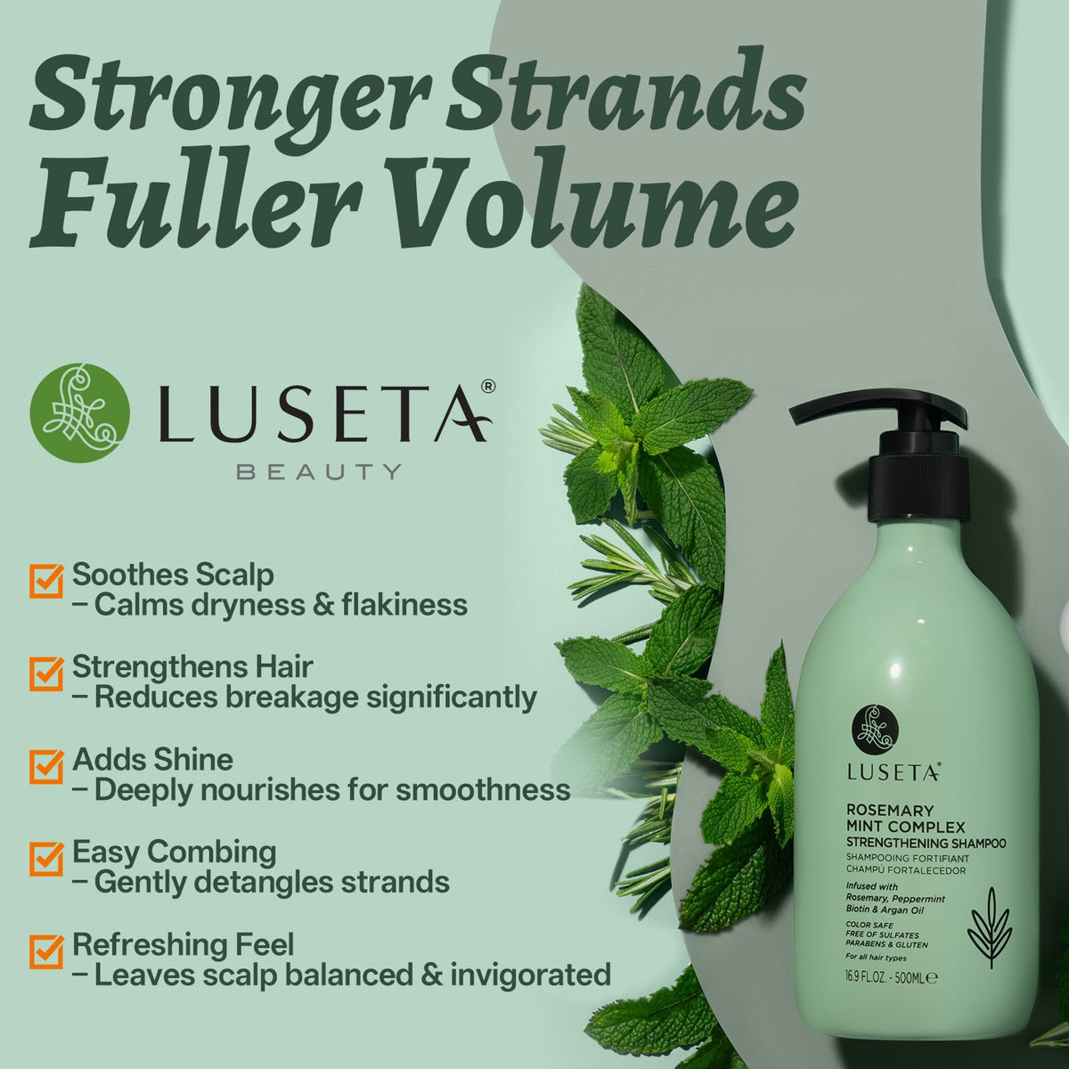 LUSETA shampoo texture closeup foam demonstrating gentle clarifying action