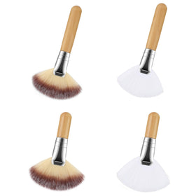 Lusofie fan brush set front view showing compact packaging and four brushes for precise application