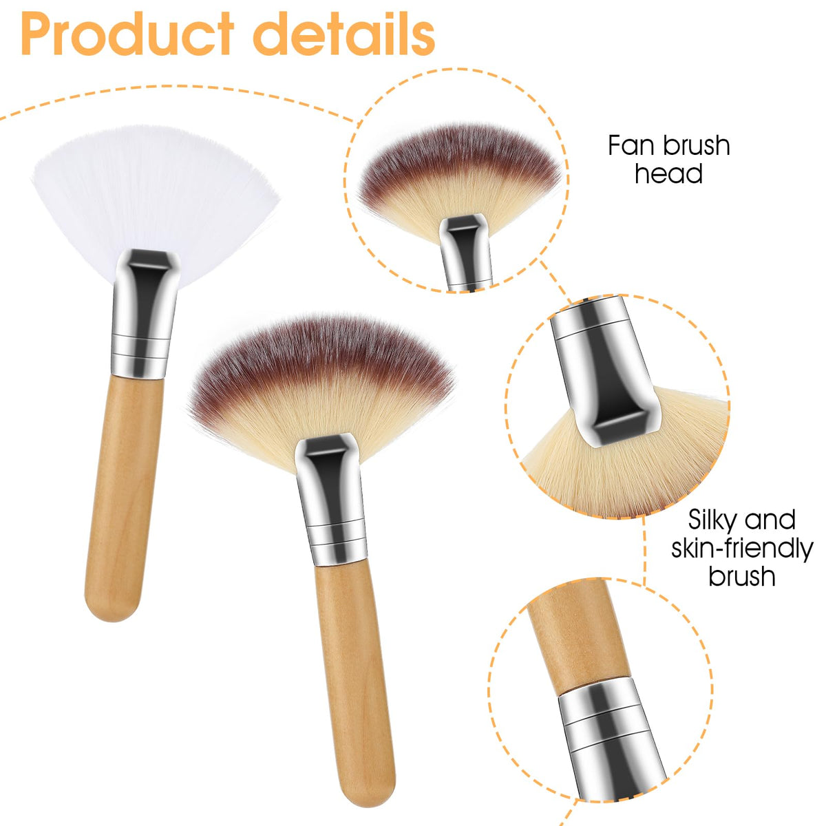 Short wooden handle detail of Lusofie brush demonstrating easy control and secure grip