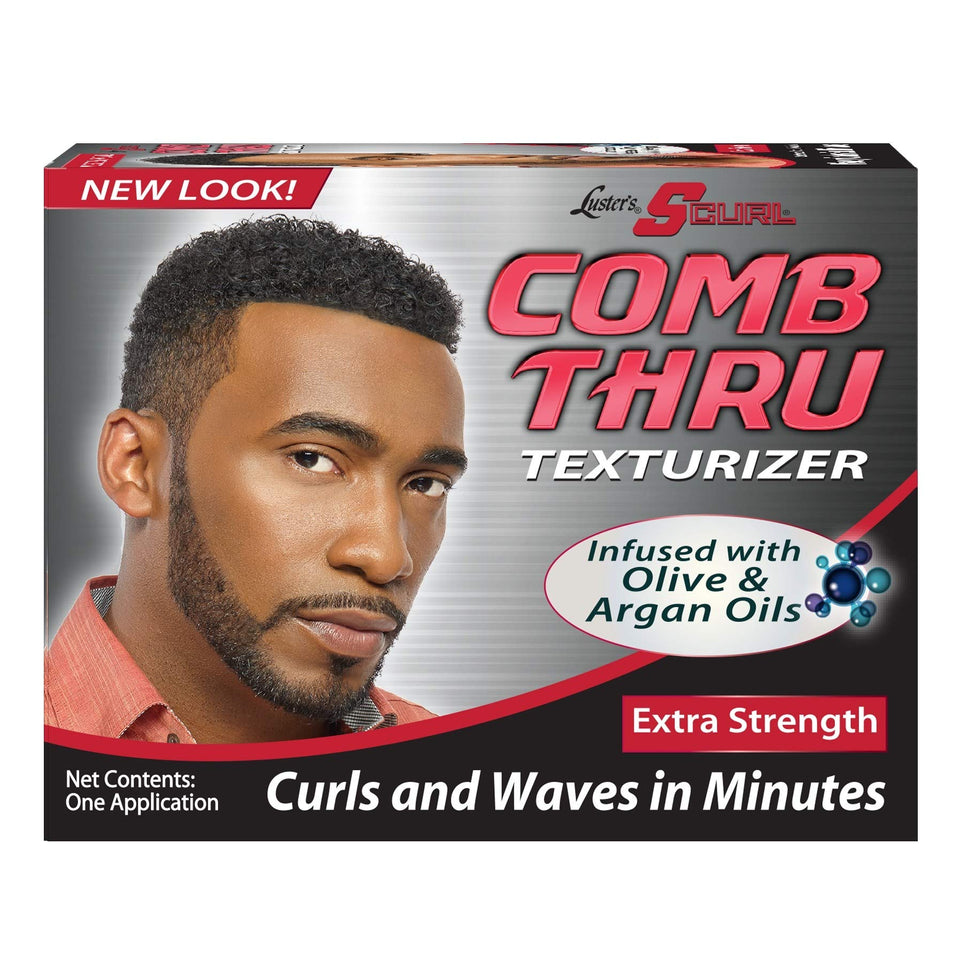 Luster's Scurl front packaging showing kit and benefits for easier styling