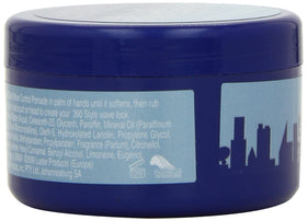 Luster's jar in hand for size comparison, illustrating compact 3-ounce convenience