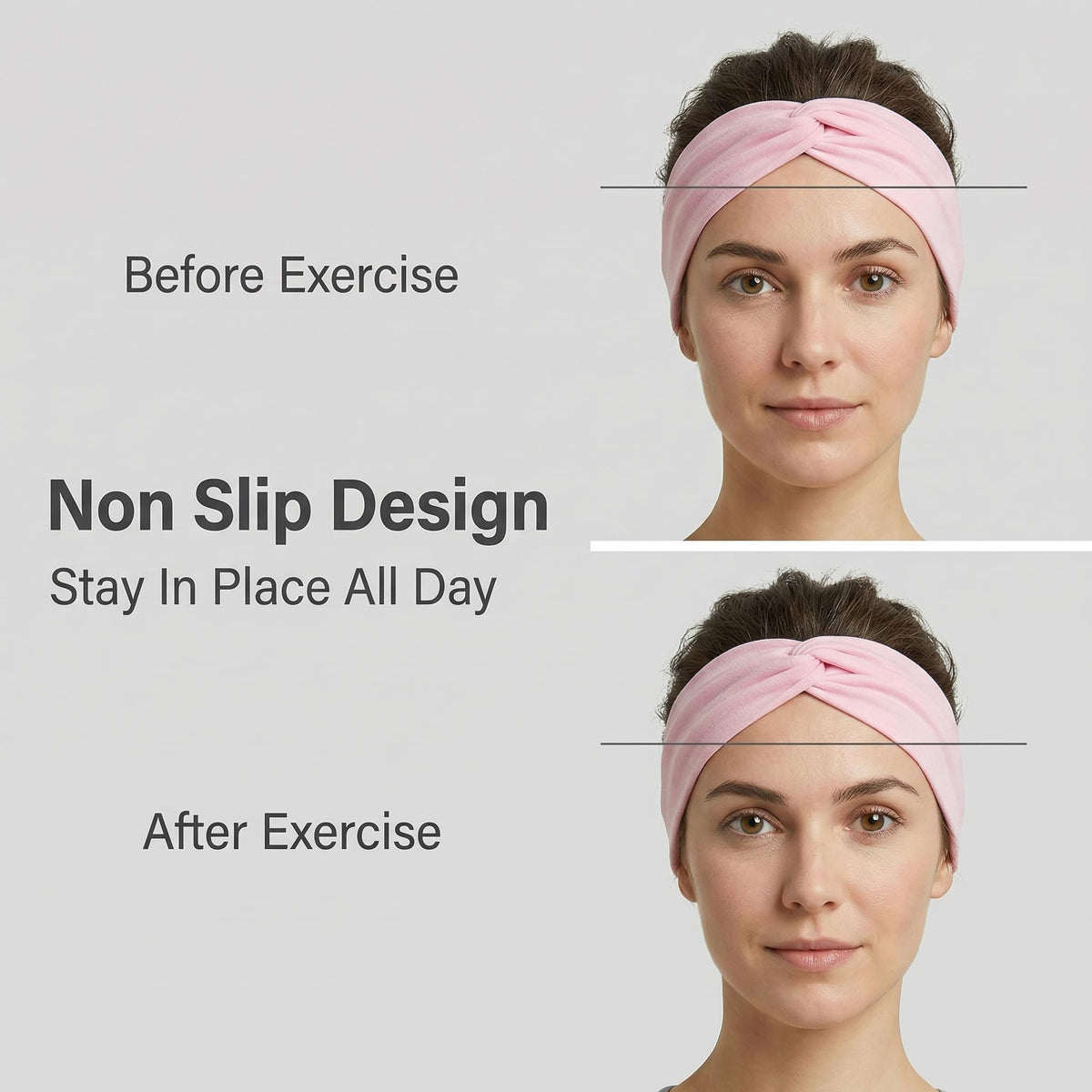 Luuao headband worn while running showing non-slip performance and confidence