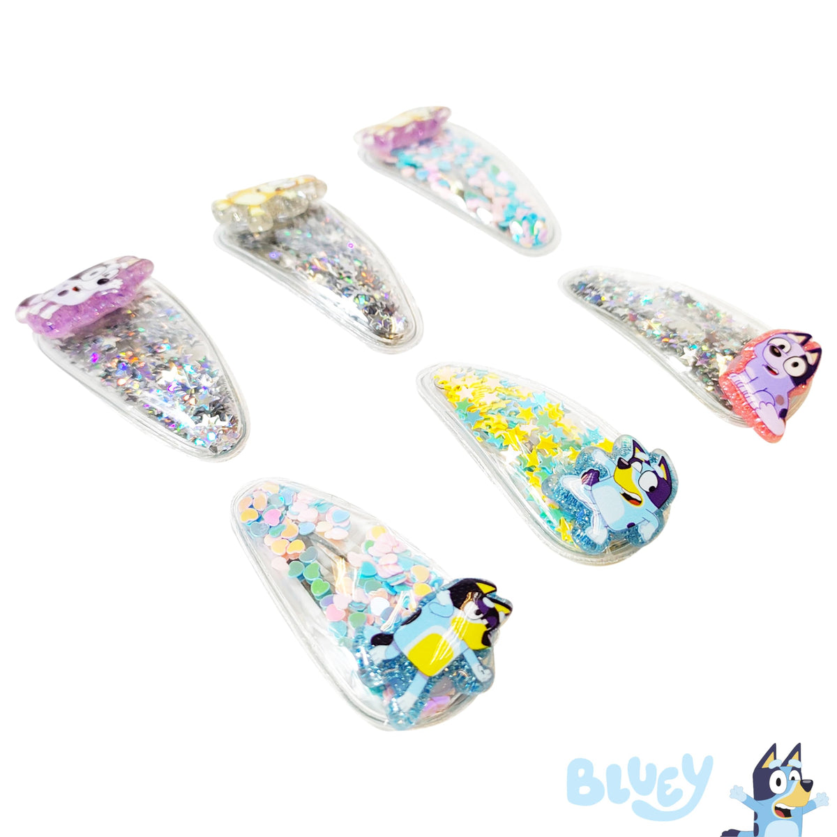 LUV HER close-up of Bluey character charm detailing, vivid and durable