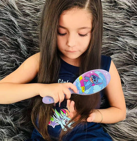 LUV HER brush bristle close-up showing rounded tips for gentle detangling