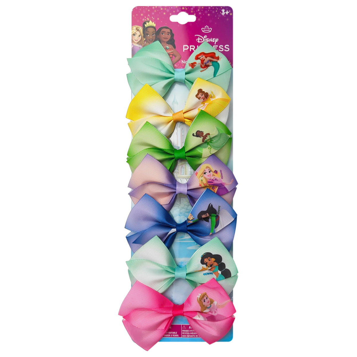 LUV HER front packaging showing seven Disney Princess clips and bright bows