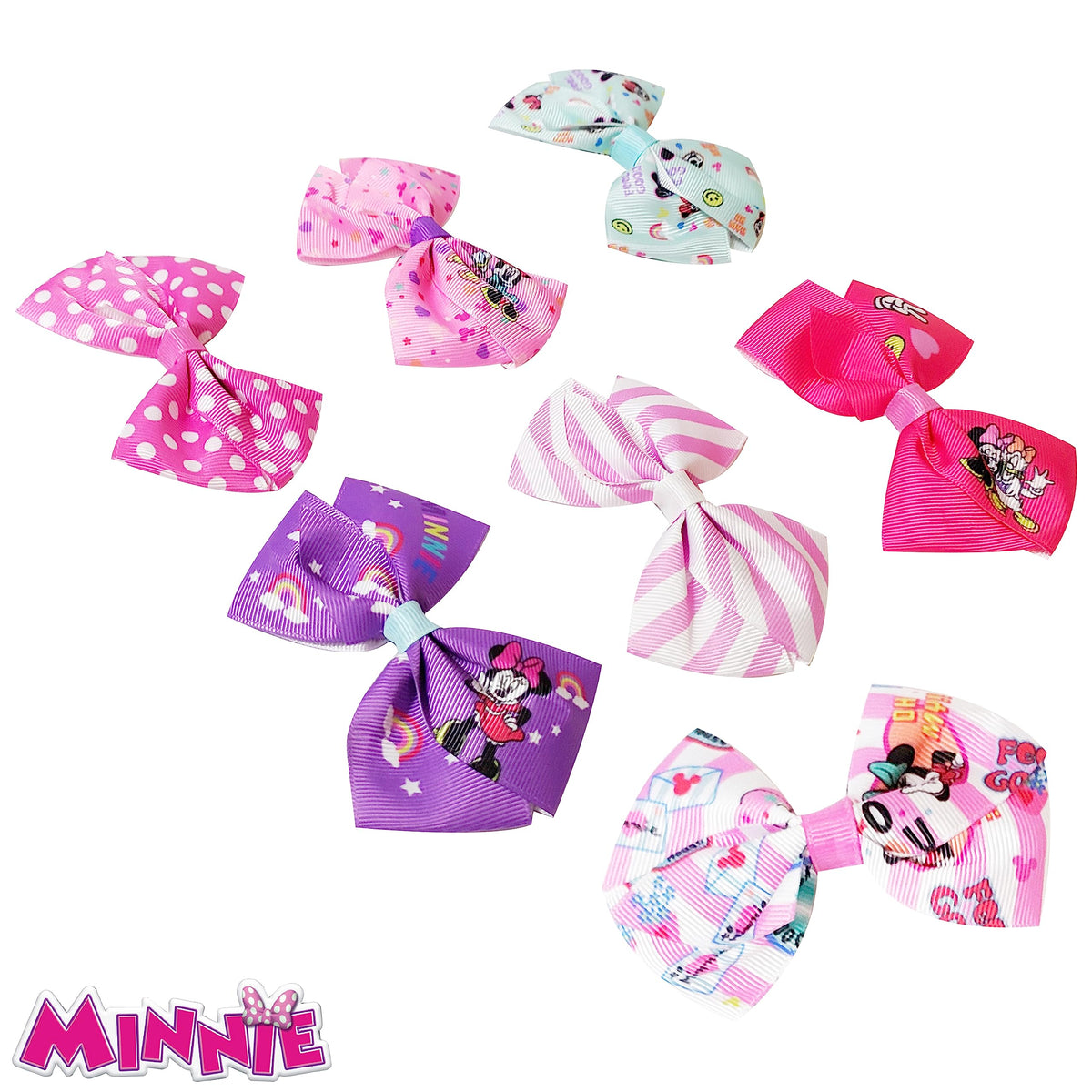 LUV HER single bow close-up showing fabric detail and vibrant colors
