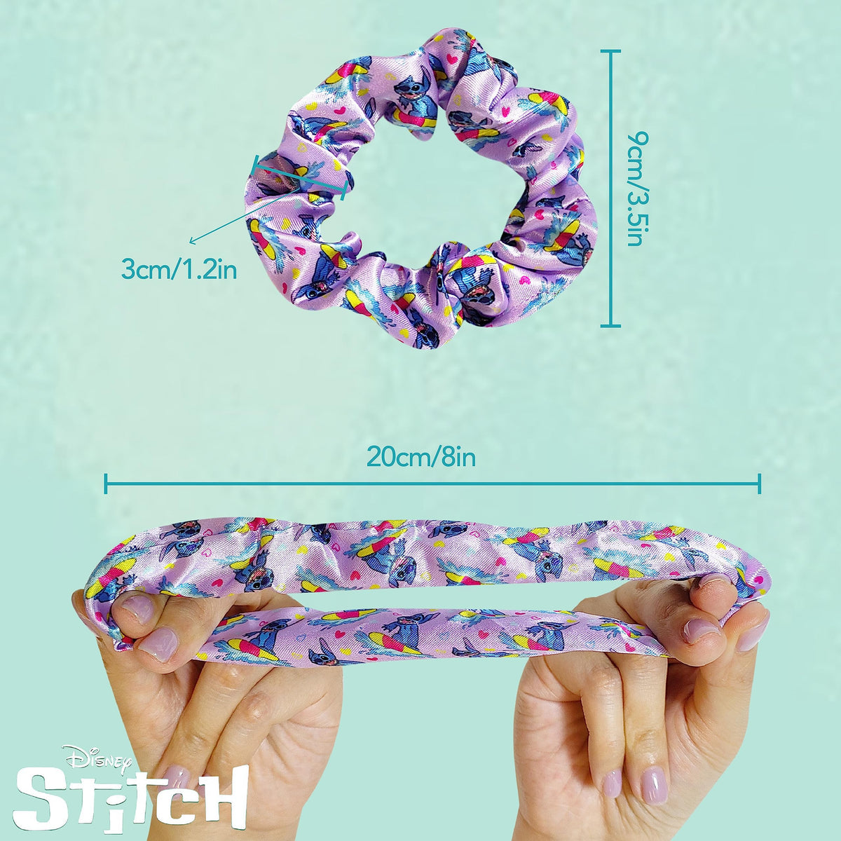 LUV HER scrunchie detail texture showing silk-feel fabric that reduces friction
