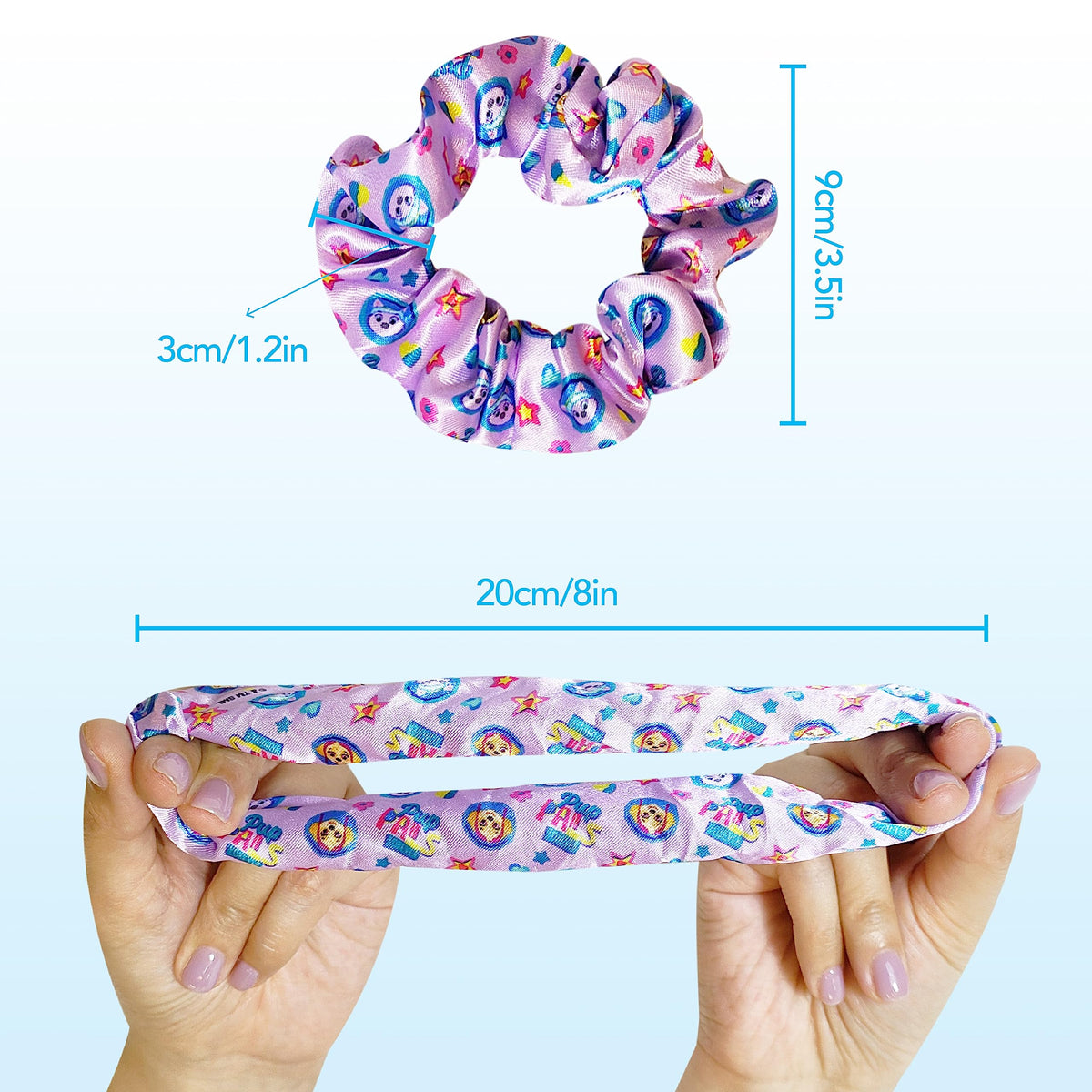 Luv Her scrunchies stacked to show color options and secure elastic hold