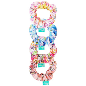 LUV HER scrunchie next to a ruler, illustrates large size and scale