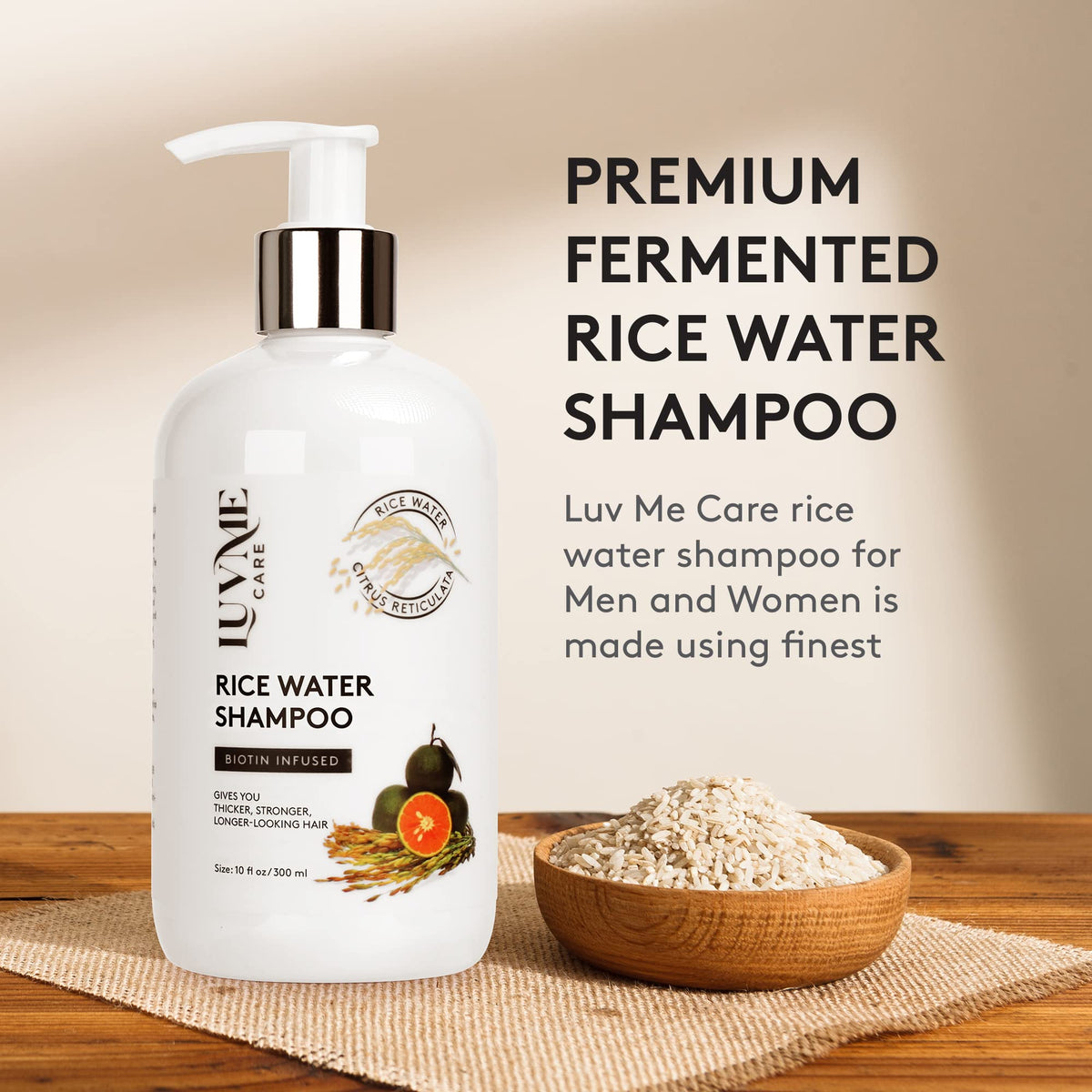 Luv Me Care bottle on bathroom shelf in lifestyle setting conveying everyday use