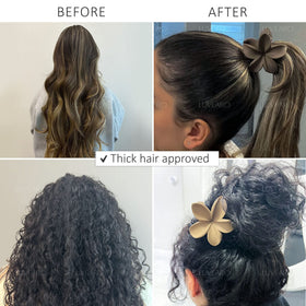 Luvearo clip holding half-up hairstyle demonstrating comfortable everyday use